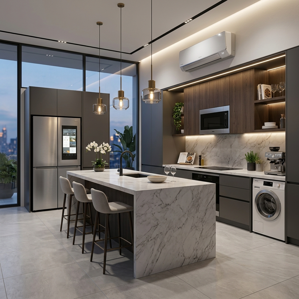 Modern kitchen with premium home appliances